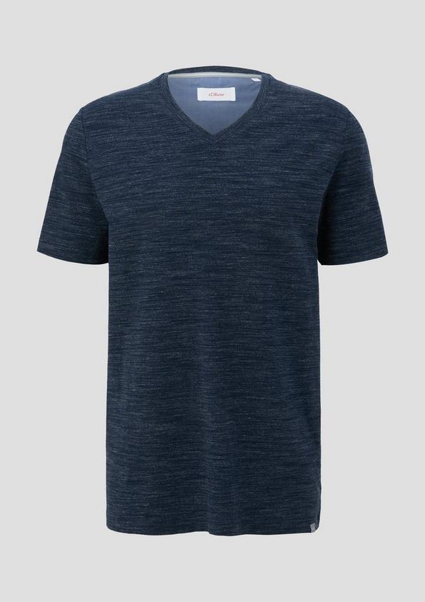 s.Oliver Meliertes T-Shirt mit V-Ausschnitt