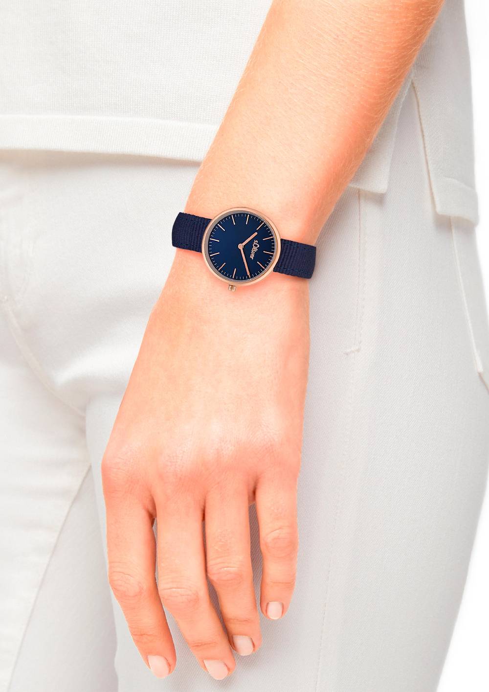 S.Oliver Moderne Uhr Mit Textilarmband