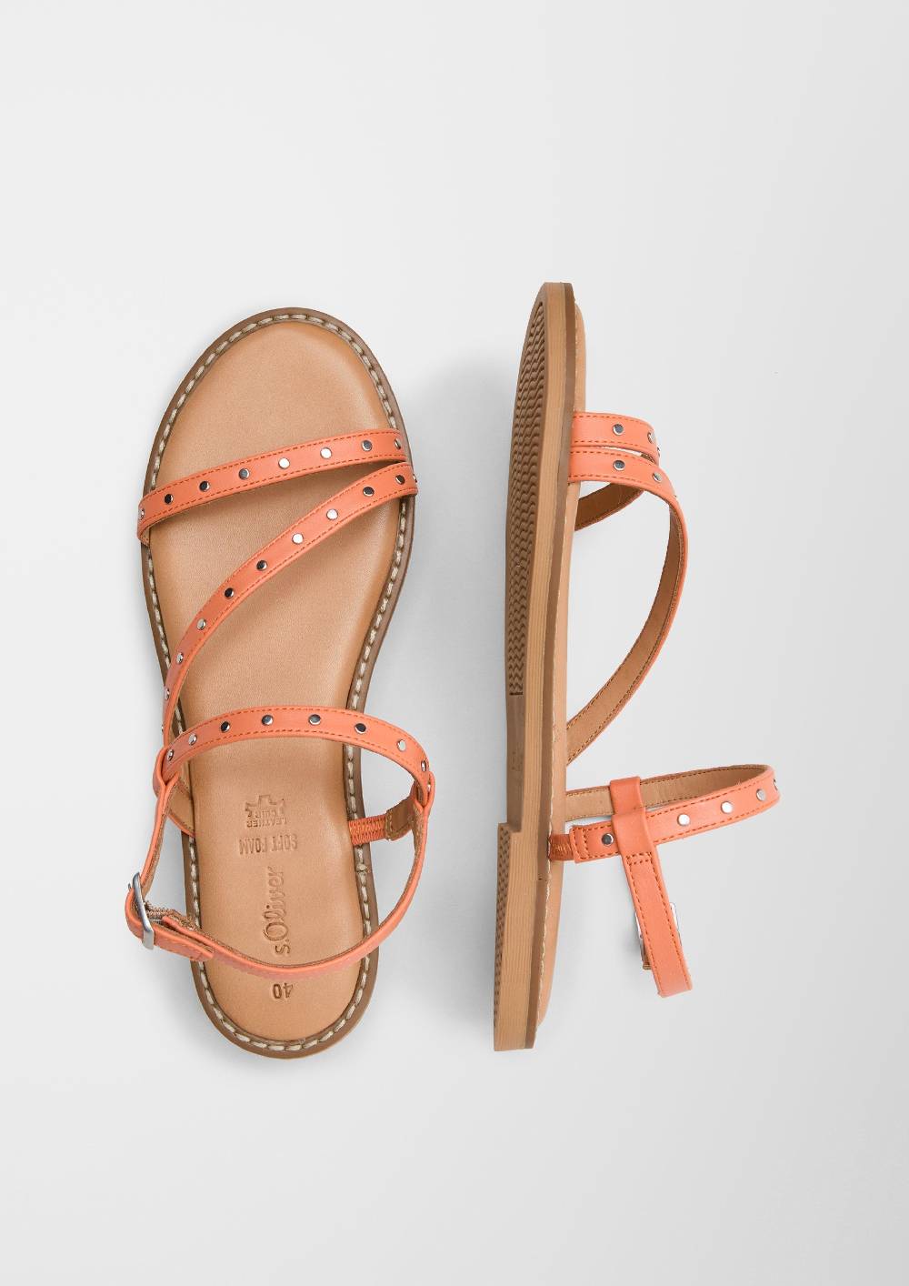 S.Oliver Nieten-Sandalen Aus Echtleder