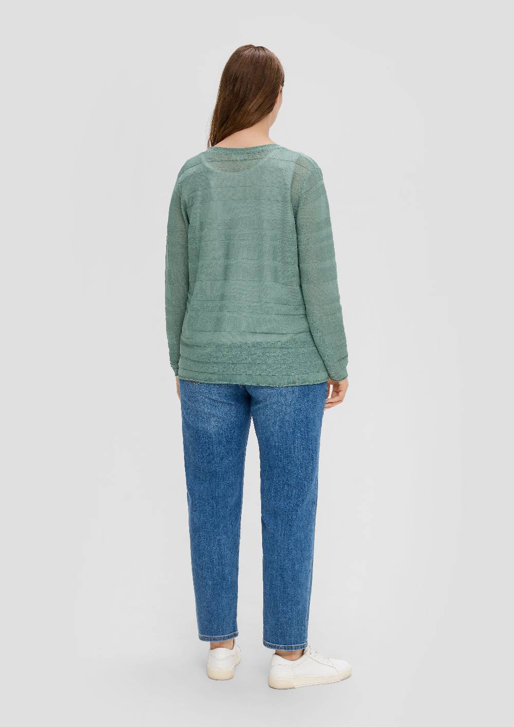 S.Oliver Offene Strickjacke Aus Viskosestretch