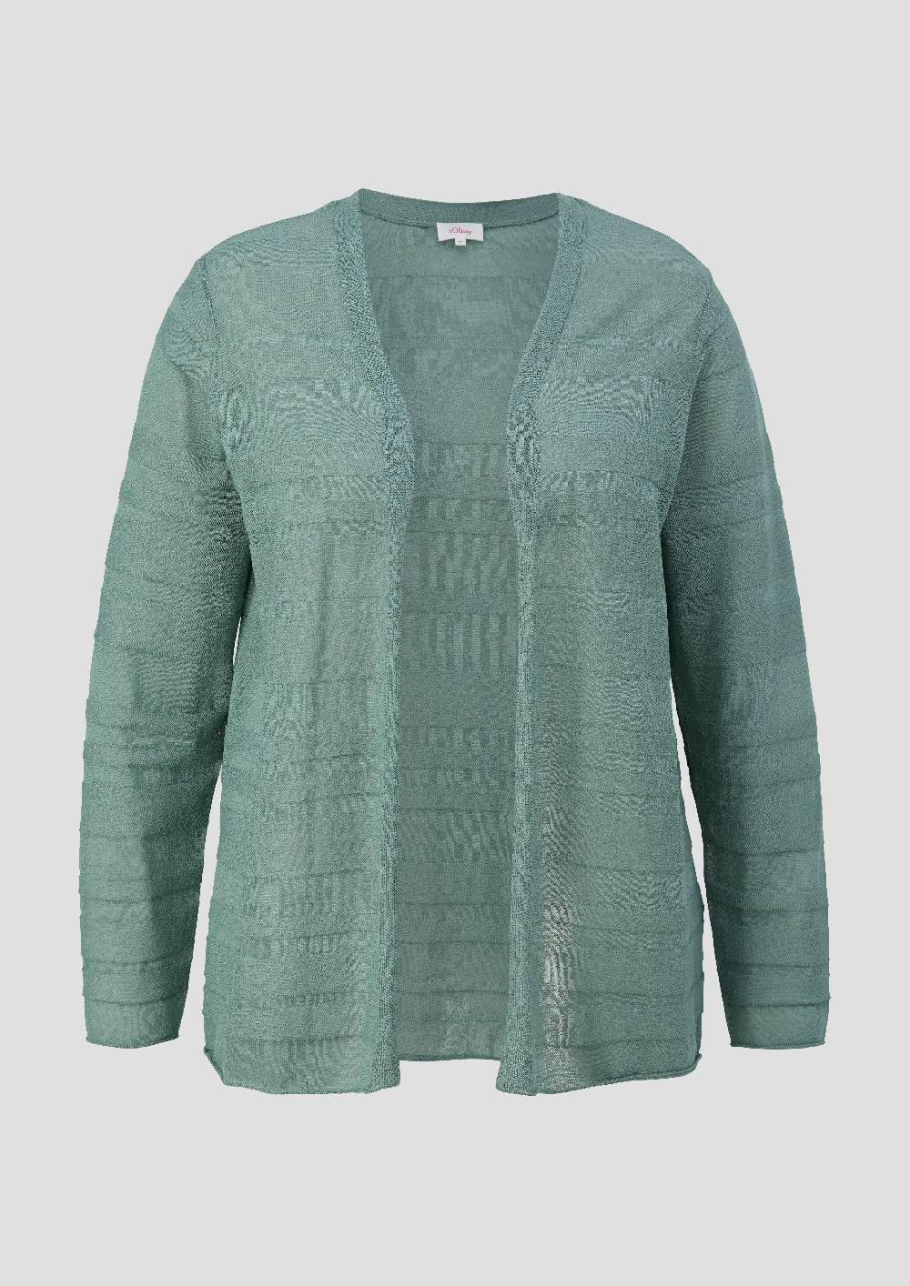 S.Oliver Offene Strickjacke Aus Viskosestretch