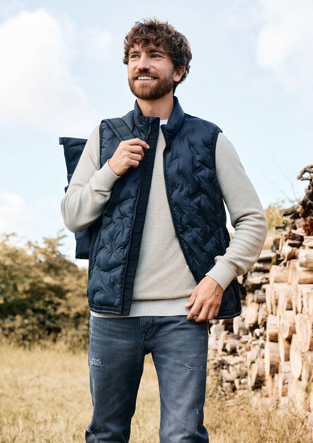 S.Oliver Outdoor-Weste Im Fabricmix