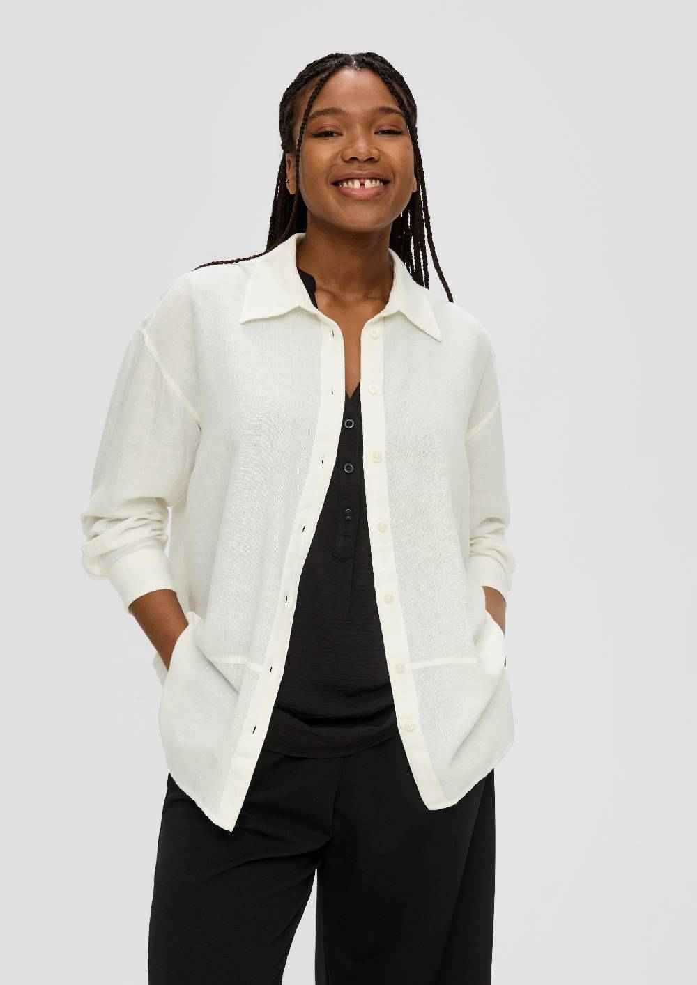 S.Oliver Oversized Bluse Aus Viskosemix