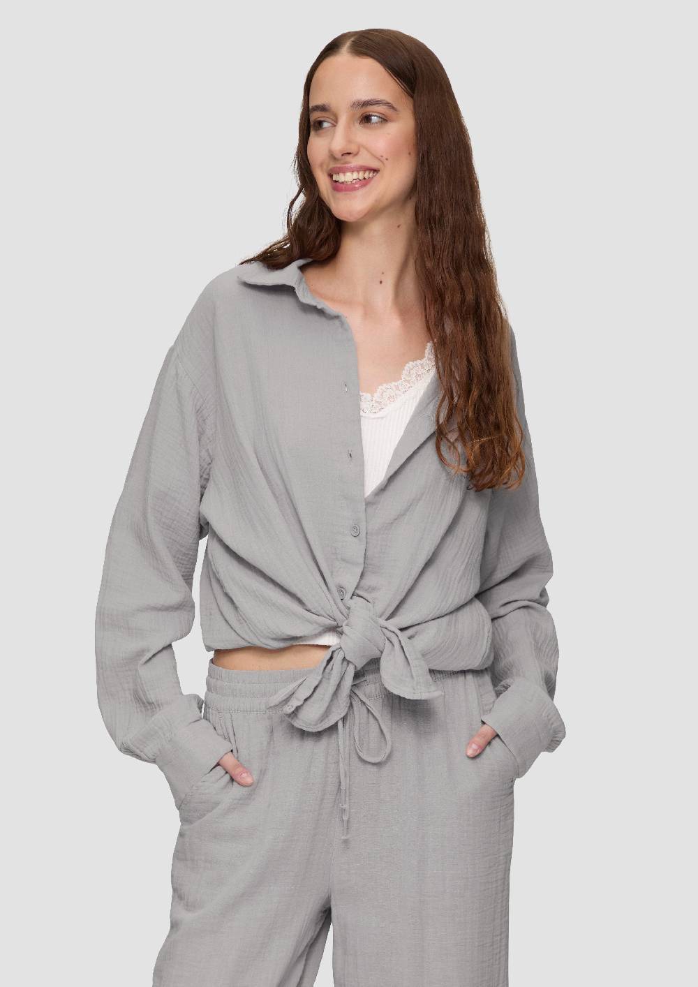 S.Oliver Oversized-Hemdbluse Aus Musselin