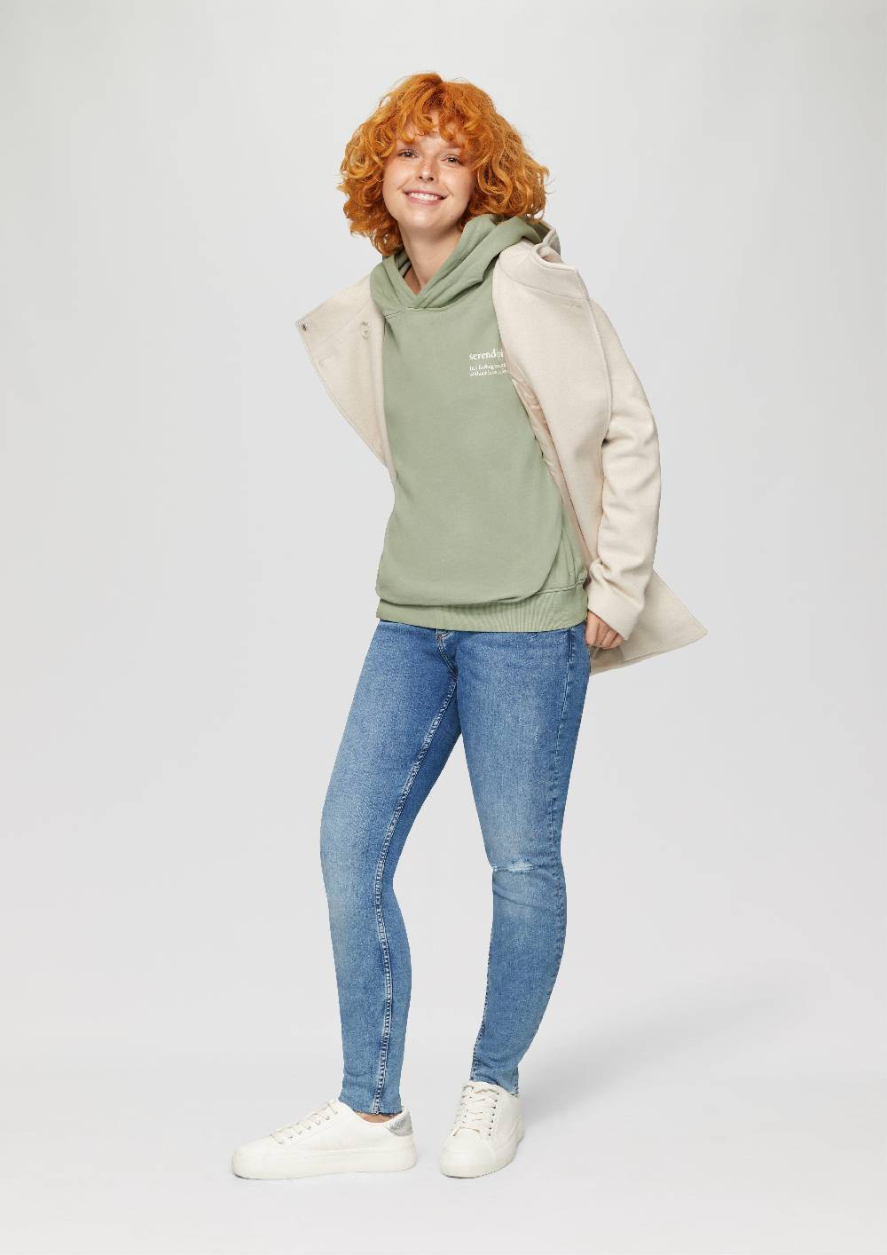 S.Oliver Oversized-Kapuzensweatshirt Mit Waschung