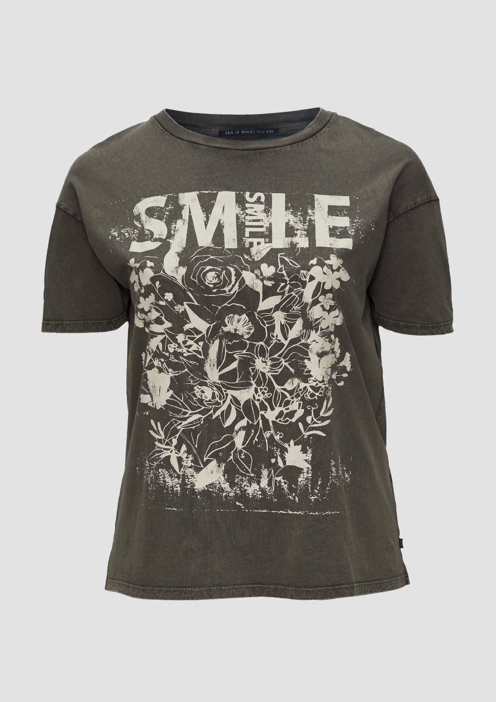 S.Oliver Oversized Print-Shirt Im Used-Look