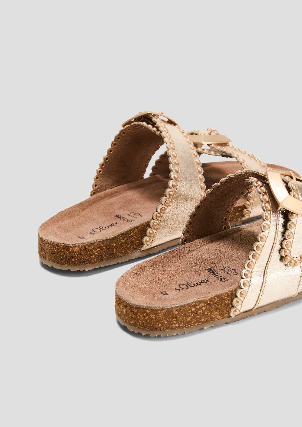 S.Oliver Pantoletten Aus Leder Mit Nieten