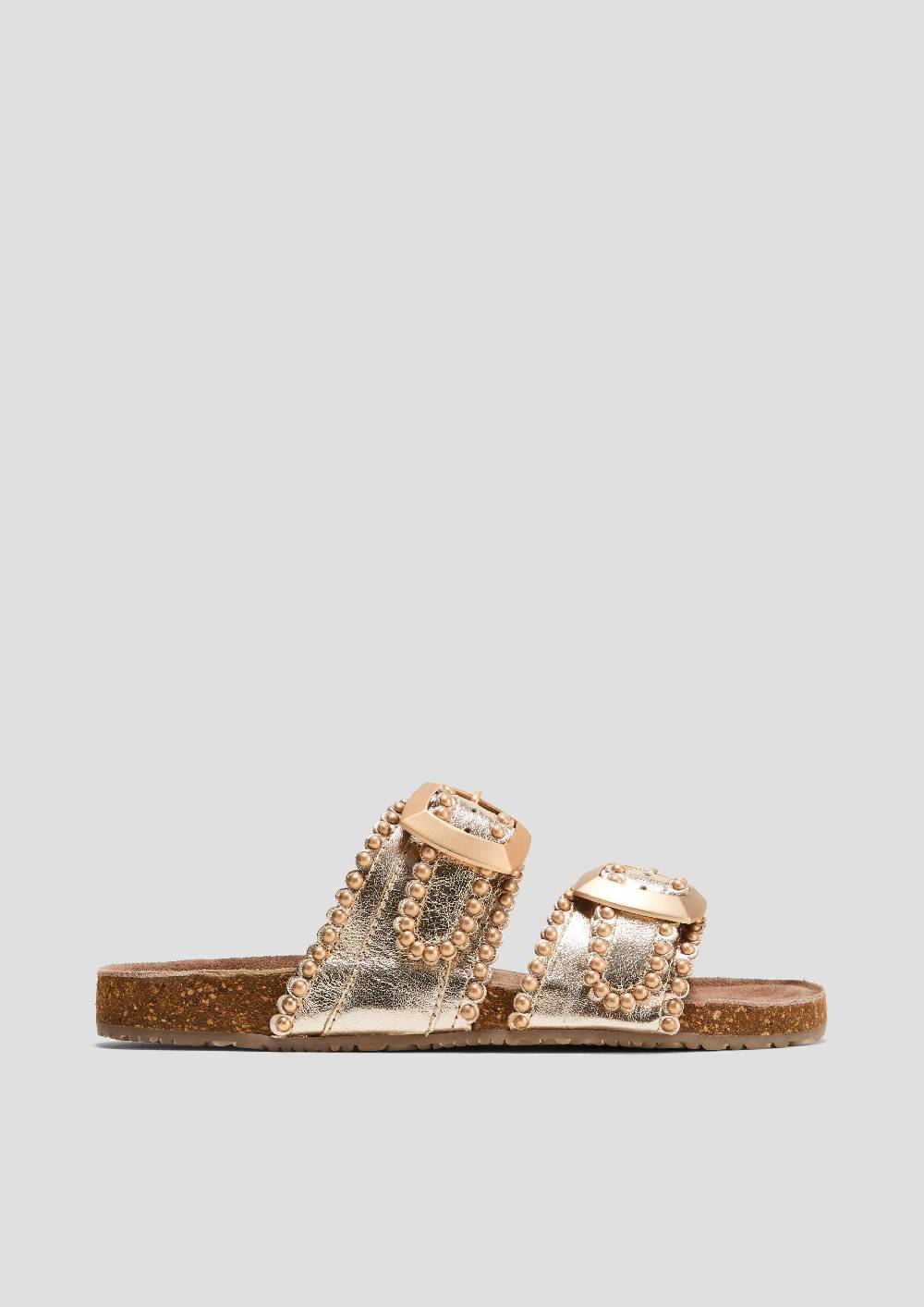 S.Oliver Pantoletten Aus Leder Mit Nieten