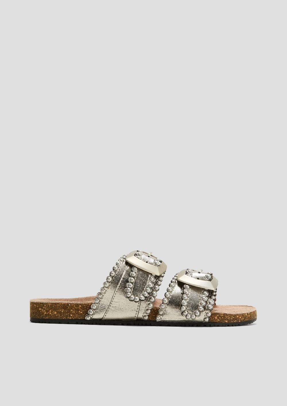 S.Oliver Pantoletten Aus Leder Mit Nieten