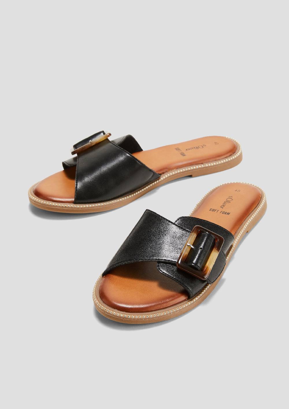 S.Oliver Pantoletten In Leder-Optik