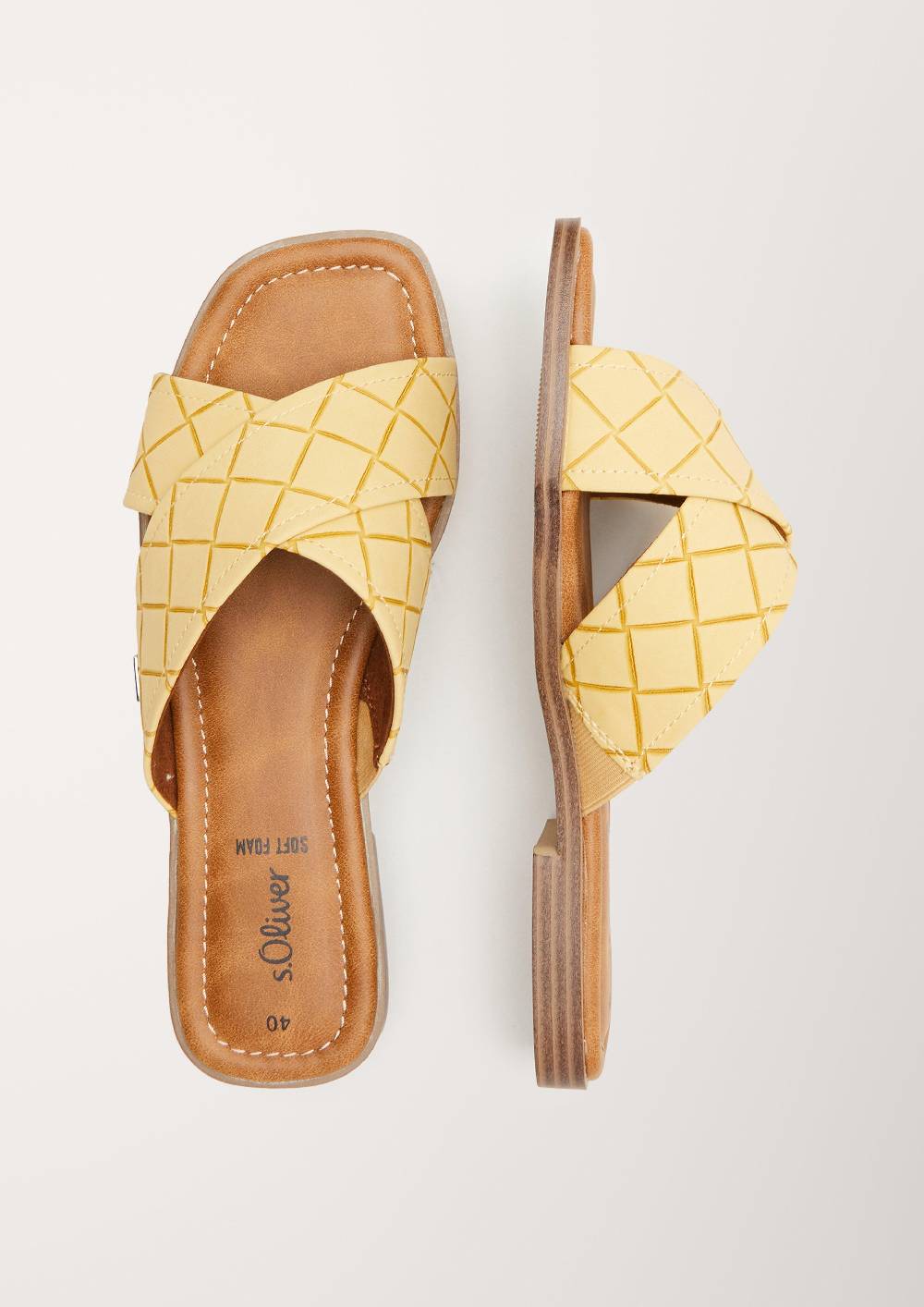 S.Oliver Pantoletten Mit Webmuster