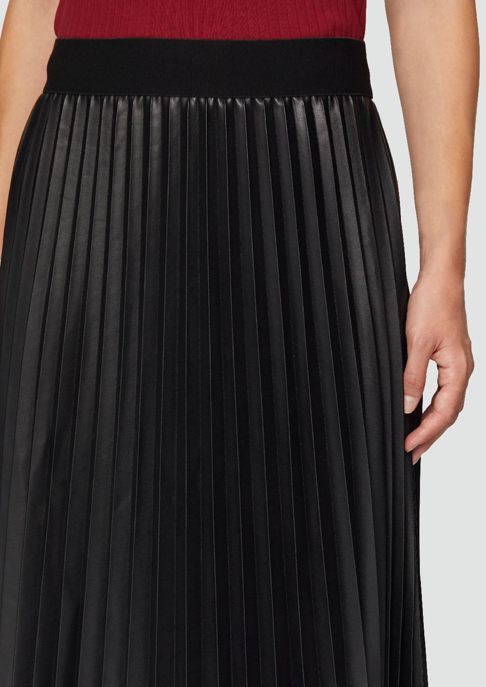 S.Oliver Plisseerock Aus Lederimitat