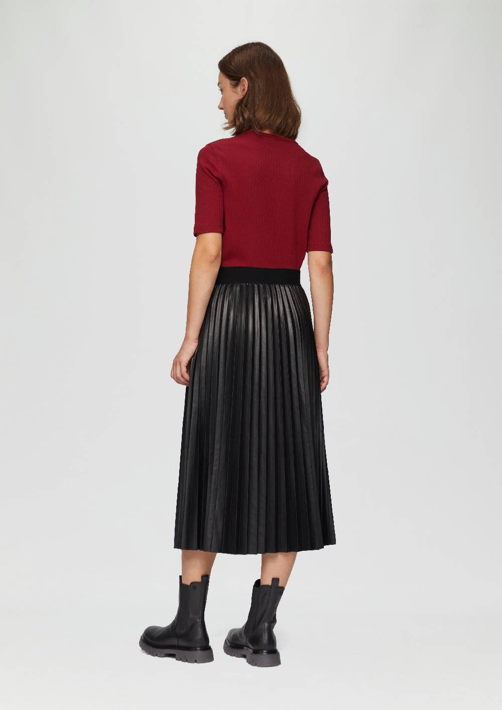 S.Oliver Plisseerock Aus Lederimitat