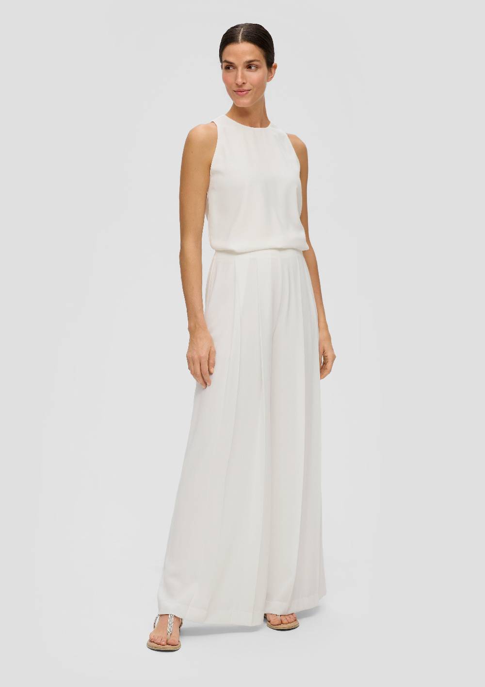 S.Oliver Plissierte Wide-Leg-Hose Aus Crêpe