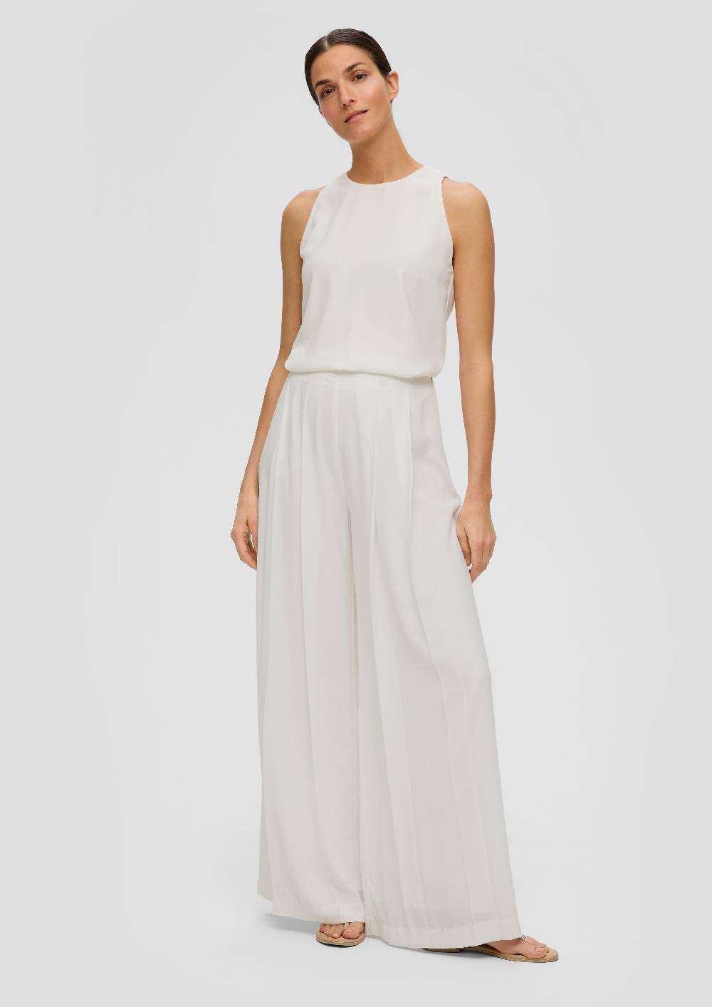 S.Oliver Plissierte Wide-Leg-Hose Aus Crêpe