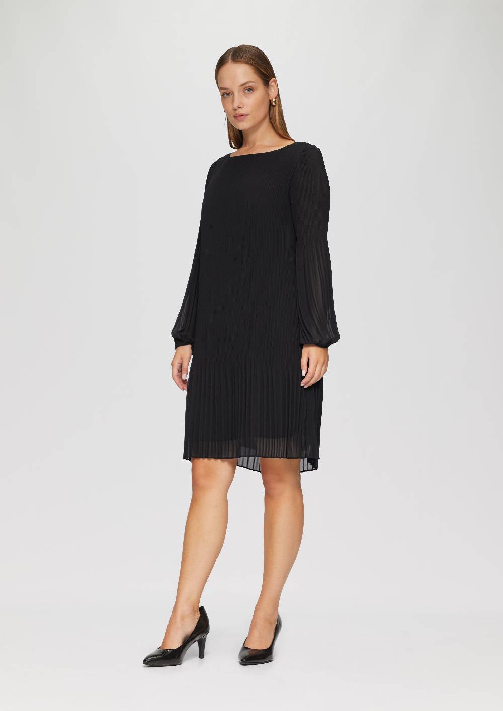 S.Oliver Plissiertes Chiffonkleid