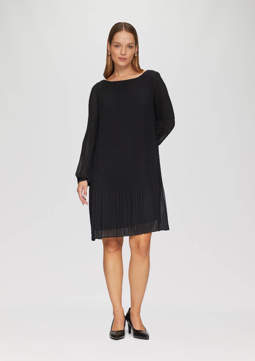 S.Oliver Plissiertes Chiffonkleid