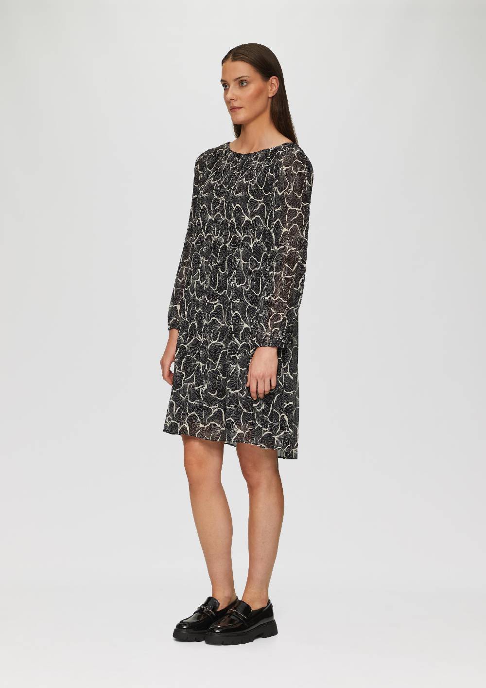 S.Oliver Plissiertes Kleid Aus Chiffon