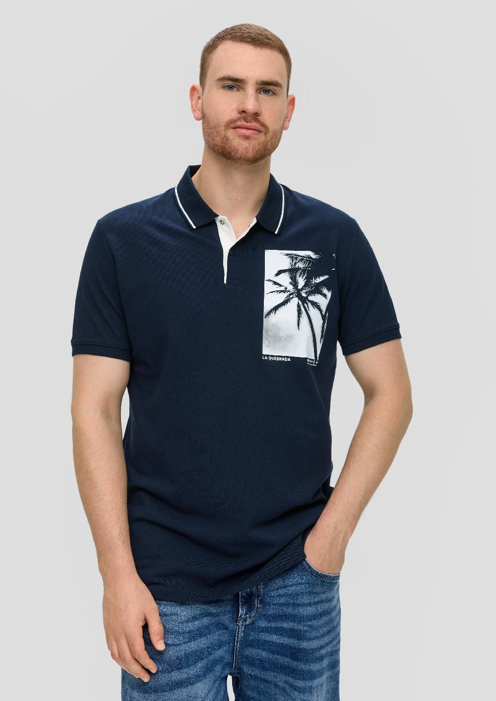 S.Oliver Poloshirt Aus Baumwolle Mit Frontprint