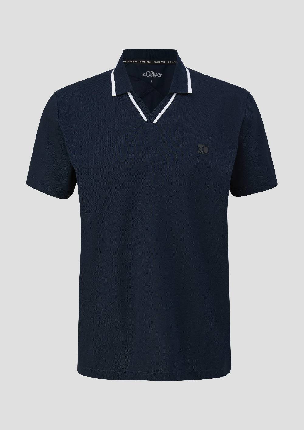 S.Oliver Poloshirt Aus Baumwollmix Mit Logo-Detail