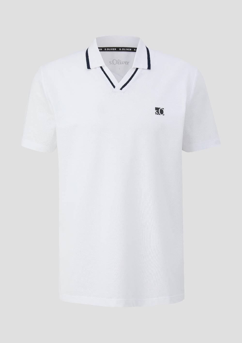 S.Oliver Poloshirt Aus Baumwollmix Mit Logo-Detail
