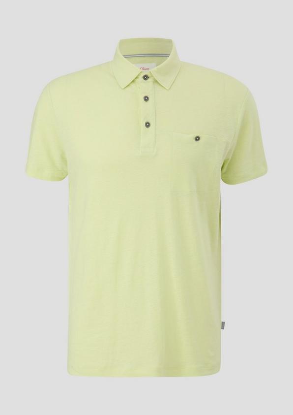 s.Oliver Poloshirt aus Leinenmix mit Brusttasche