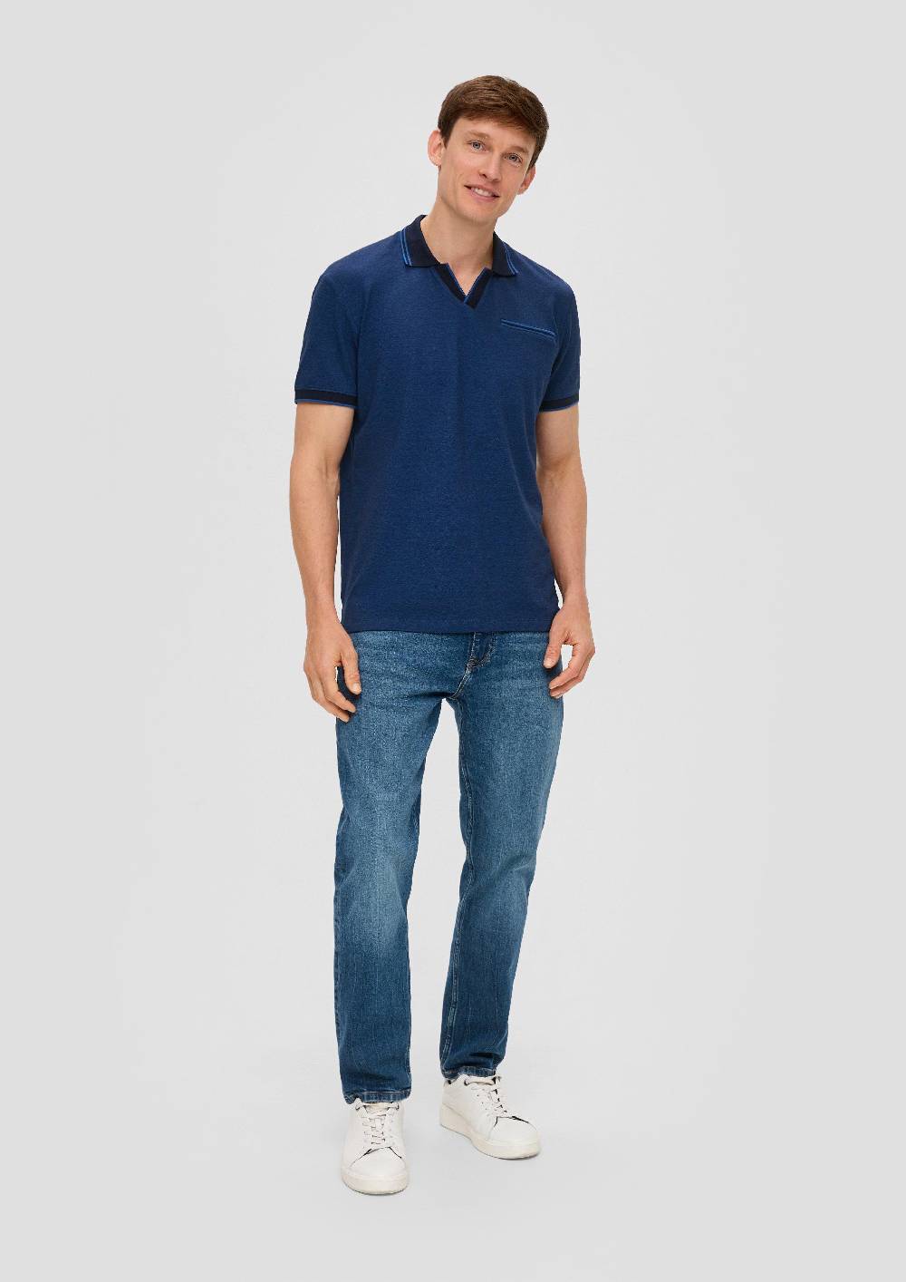 S.Oliver Poloshirt In Melierter Optik