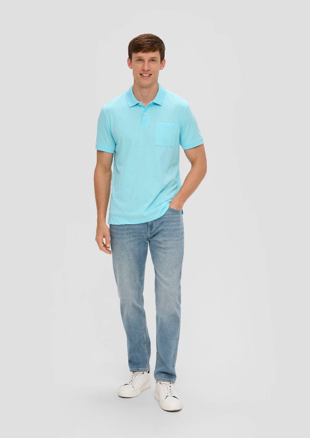 S.Oliver Poloshirt In Melierter Optik
