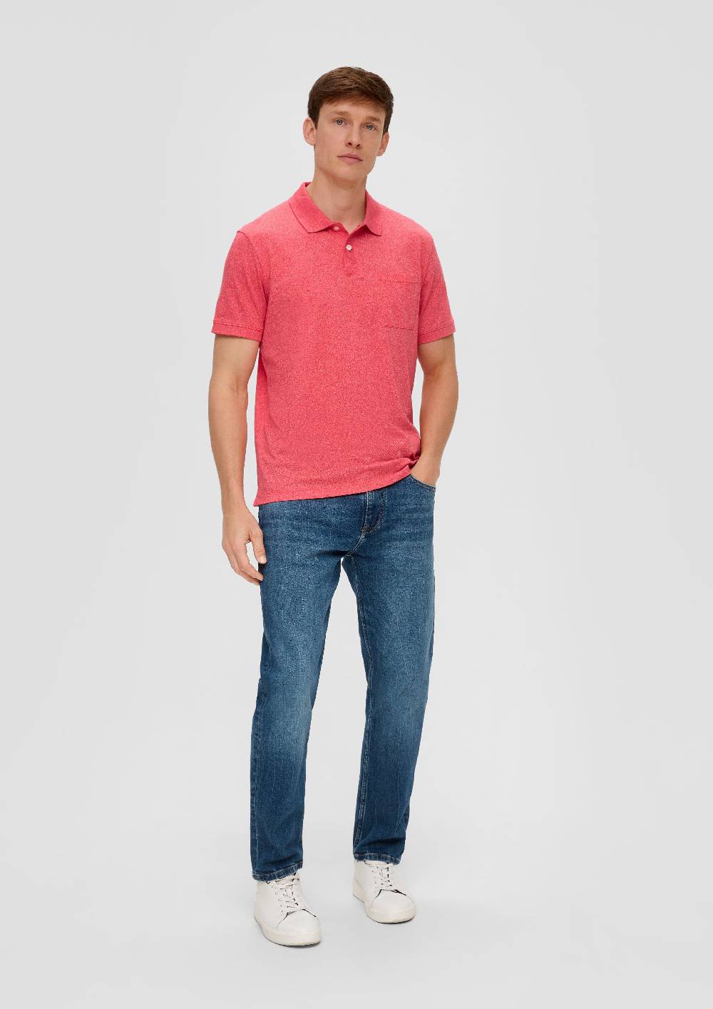 S.Oliver Poloshirt In Melierter Optik