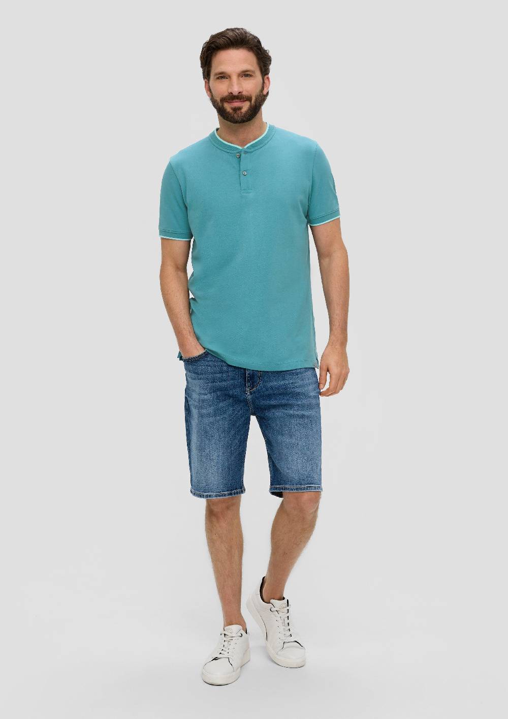 S.Oliver Poloshirt Mit Henleyausschnitt