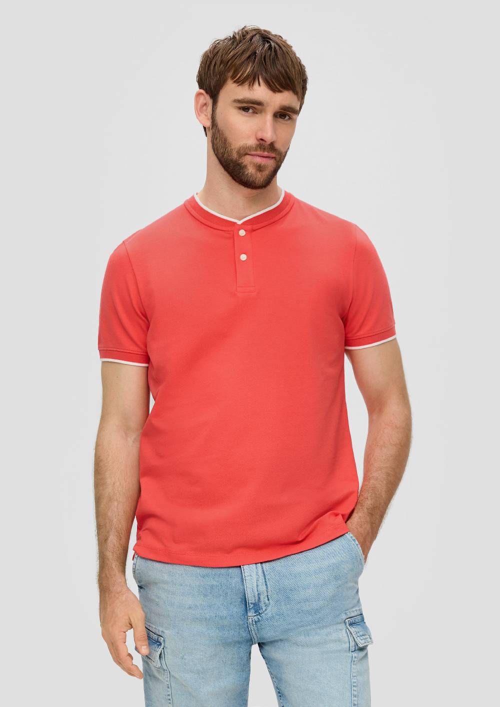 S.Oliver Poloshirt Mit Henleyausschnitt