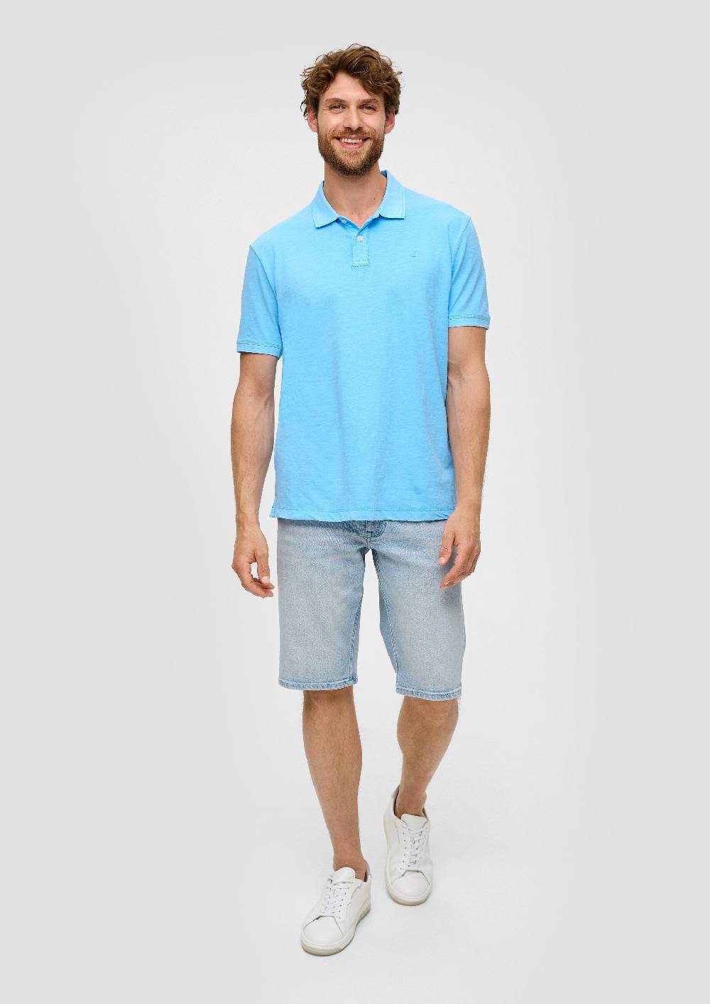 S.Oliver Poloshirt Mit Logo-Detail Und Garment Dye