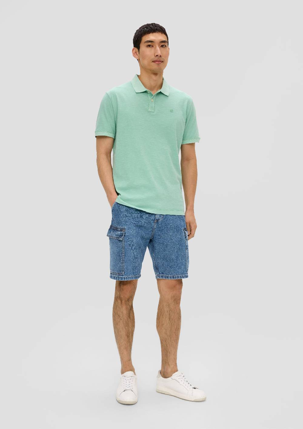 S.Oliver Poloshirt Mit Logo-Detail Und Garment Dye