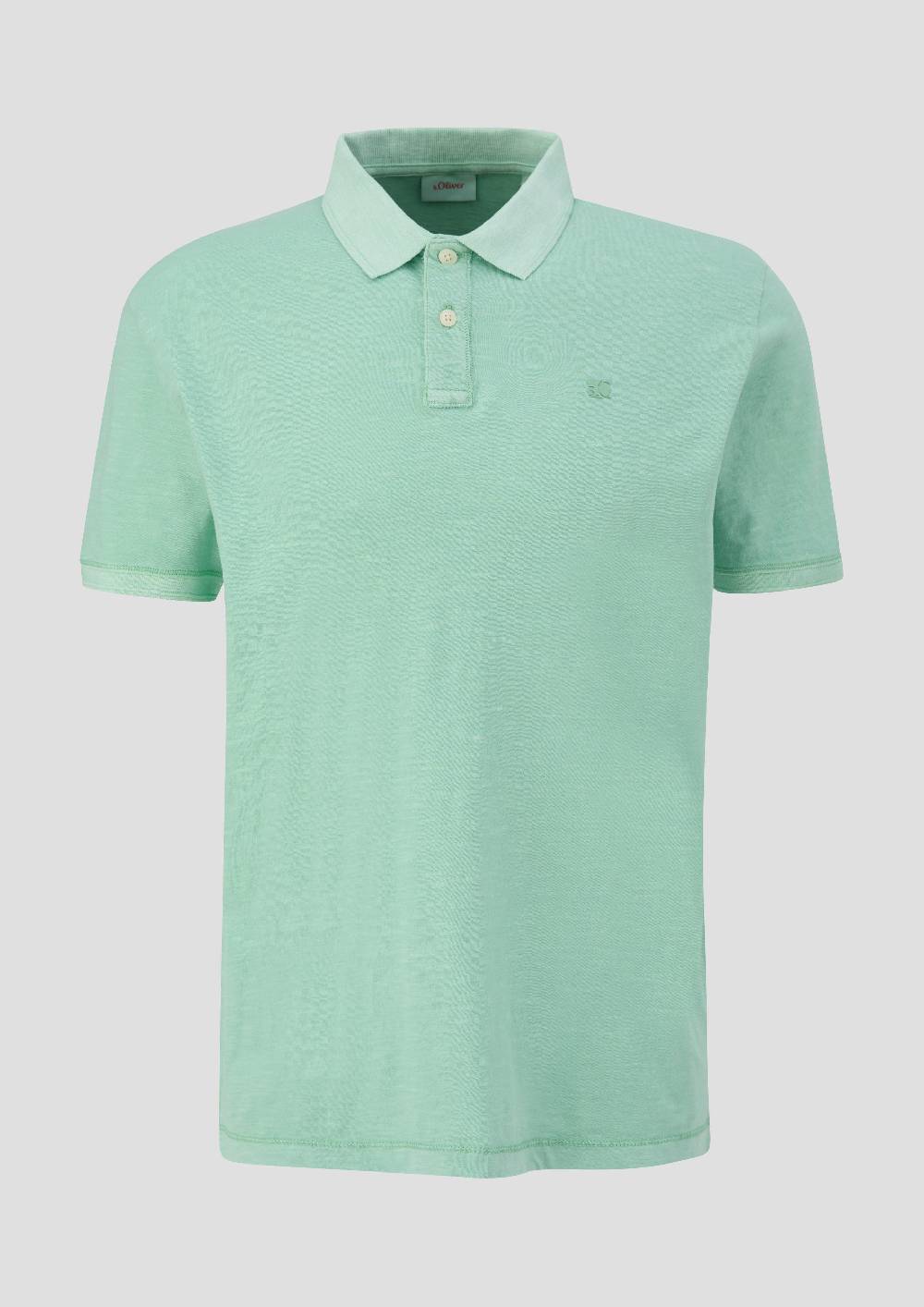 S.Oliver Poloshirt Mit Logo-Detail Und Garment Dye