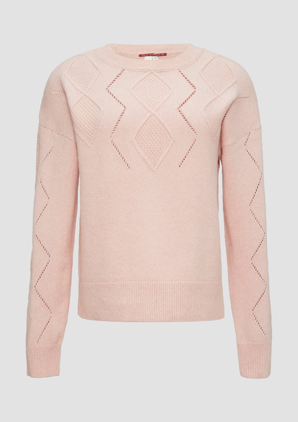 S.Oliver Pullover Aus Viskosemix Mit Ajour-Muster