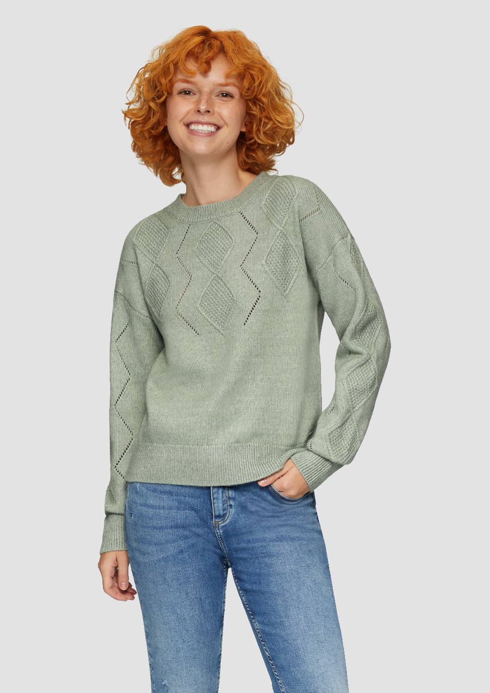 S.Oliver Pullover Aus Viskosemix Mit Ajour-Muster