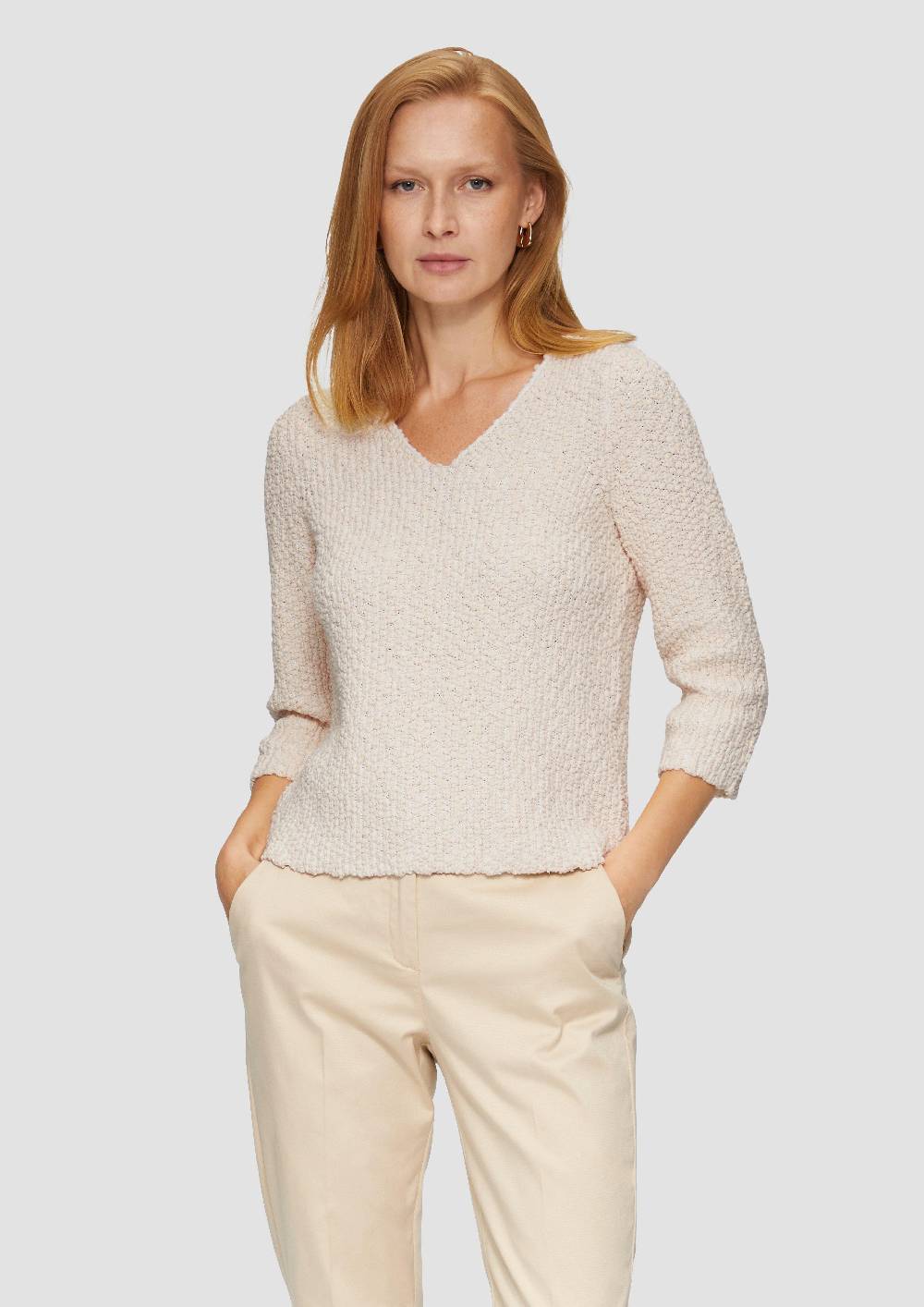 S.Oliver Pullover Mit Glitzergarn Und 3/4-Ärmeln