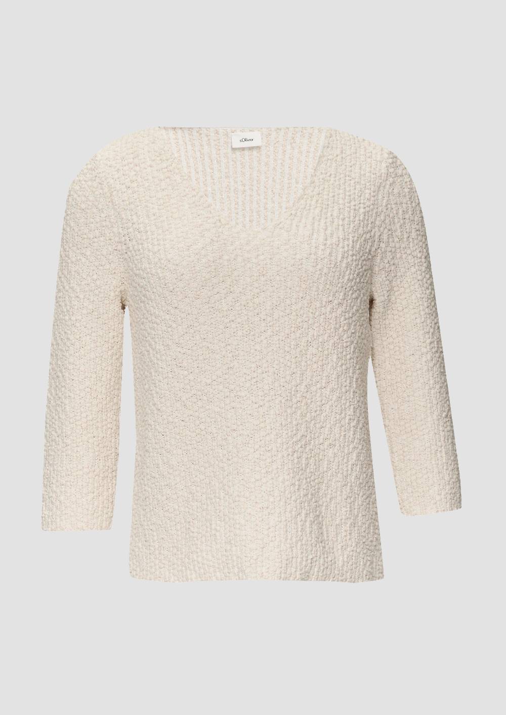 S.Oliver Pullover Mit Glitzergarn Und 3/4-Ärmeln