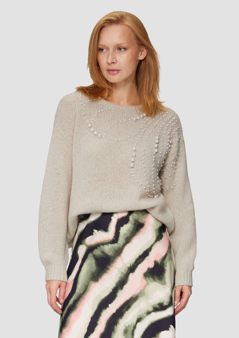 S.Oliver Pullover Mit Perlen-Besatz