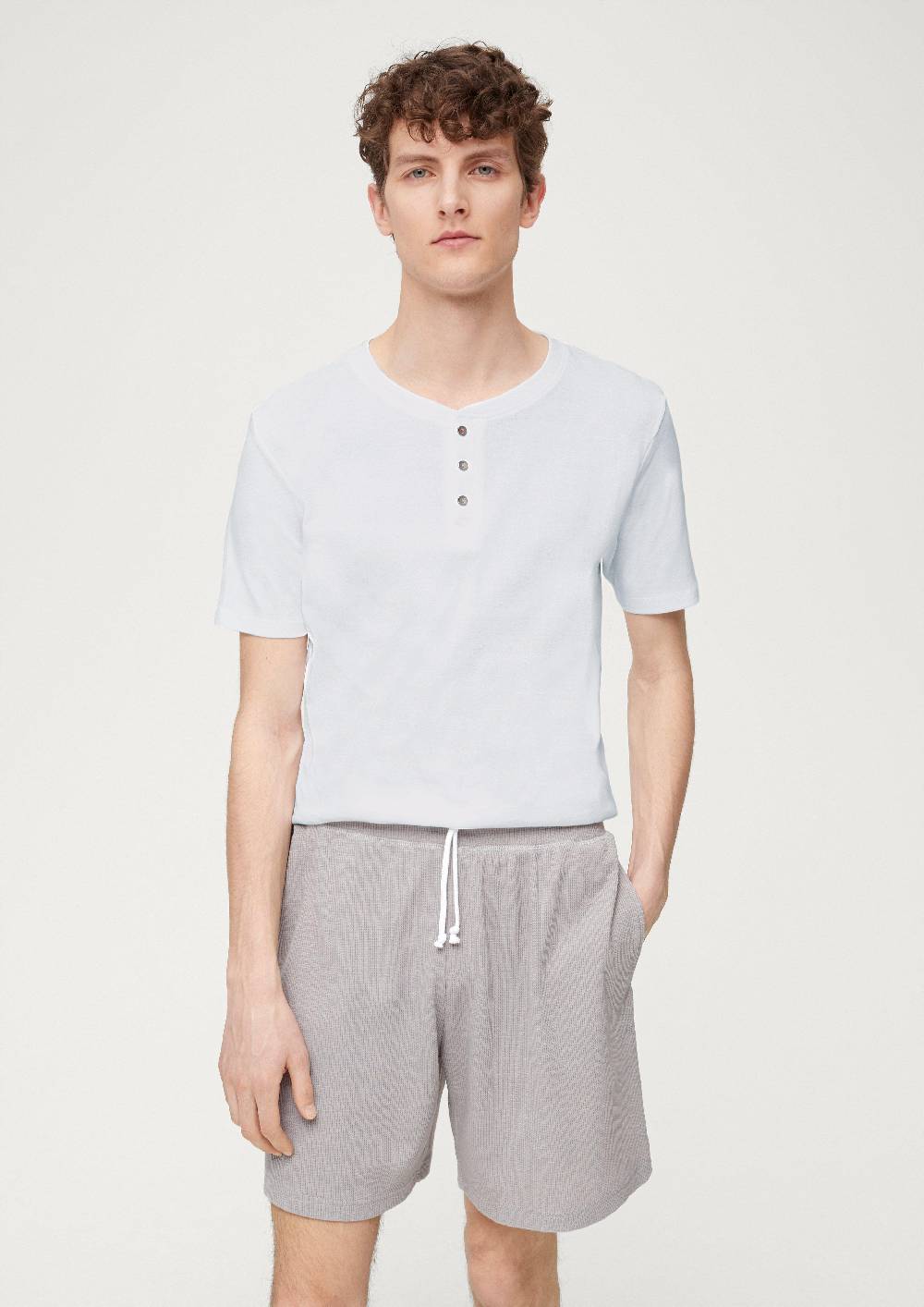 S.Oliver Pyjama-Shirt Mit Knopfleiste