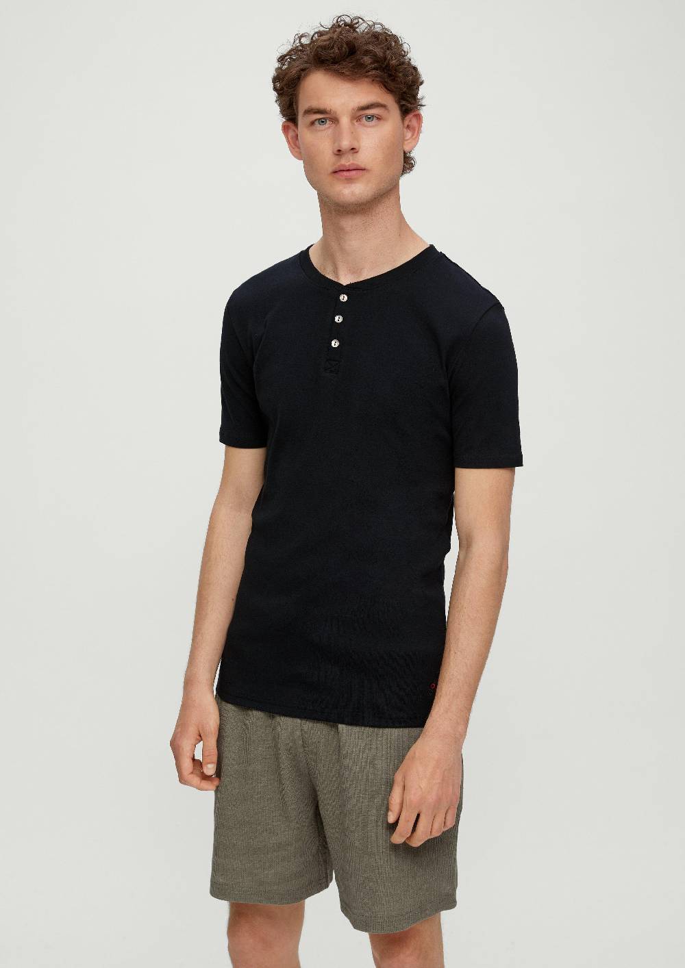 S.Oliver Pyjama-Shirt Mit Knopfleiste