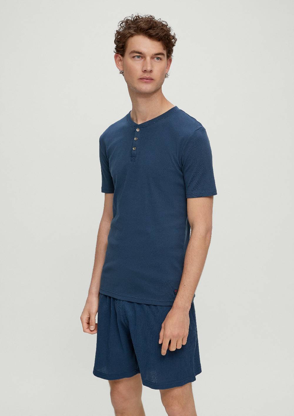 S.Oliver Pyjama-Shirt Mit Knopfleiste