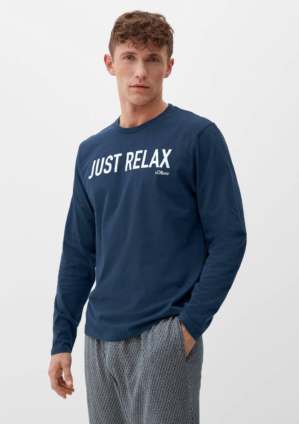 S.Oliver Pyjama-Shirt Mit Schriftprint