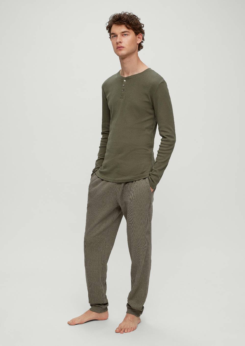 S.Oliver Pyjamahose Mit Waffelpiqué-Struktur