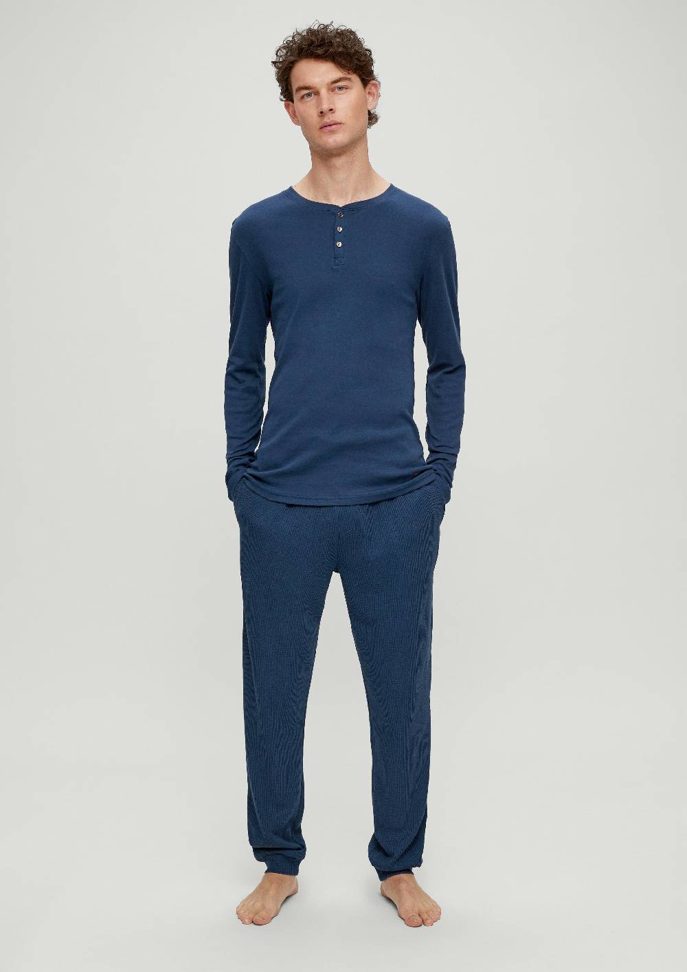 S.Oliver Pyjamahose Mit Waffelpiqué-Struktur