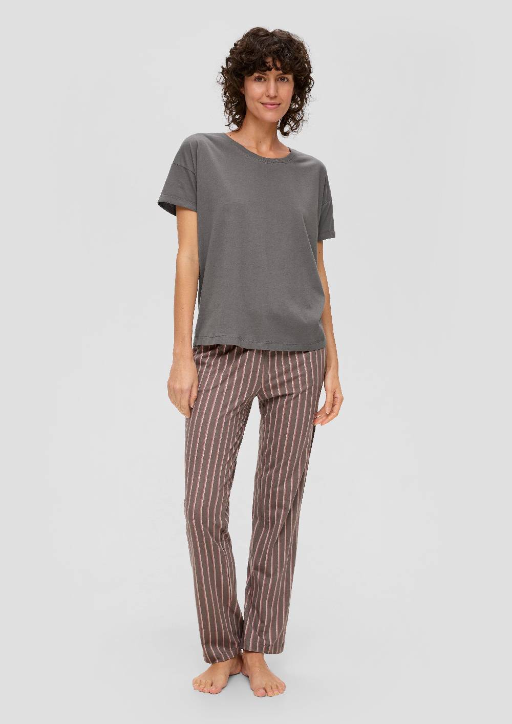 S.Oliver Pyjamashirt Aus Viskose-Baumwollmix