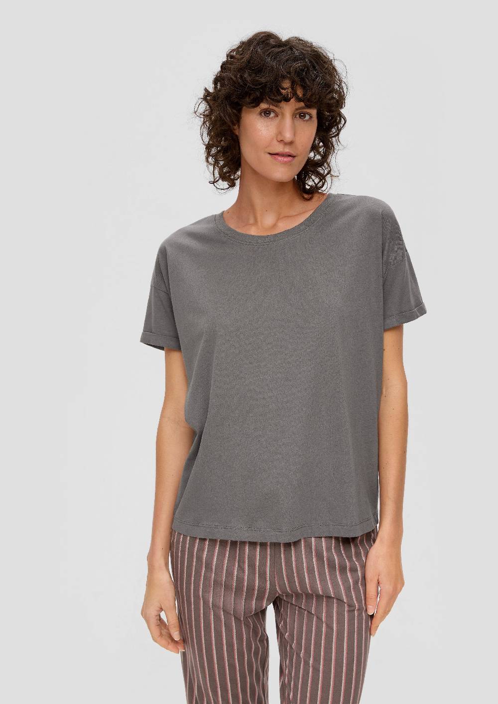 S.Oliver Pyjamashirt Aus Viskose-Baumwollmix