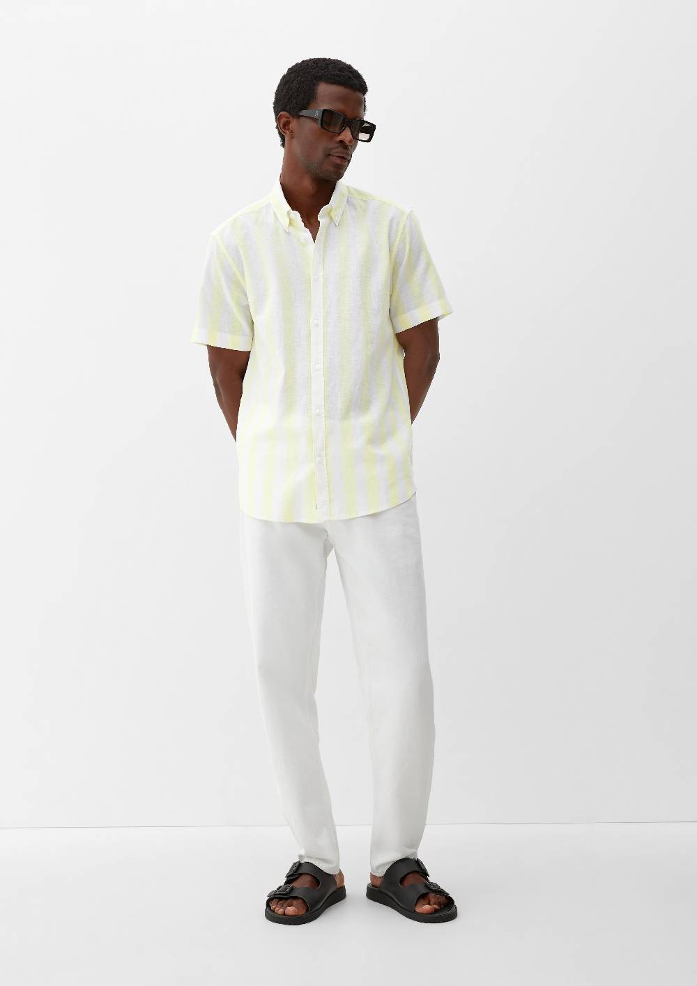 S.Oliver Regular: Button Down-Hemd Aus Leinenmix