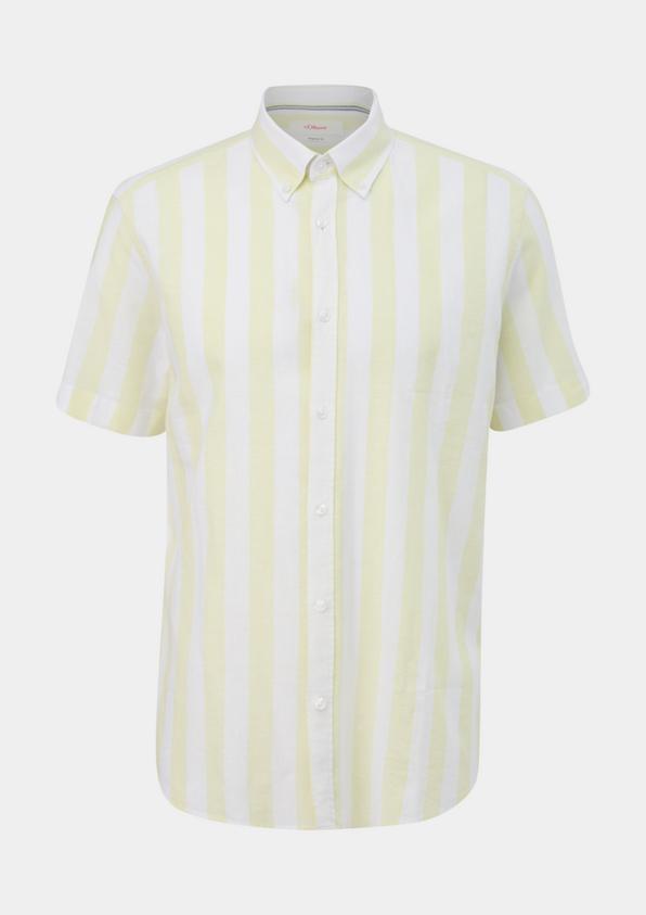 s.Oliver Regular: Button Down-Hemd aus Leinenmix