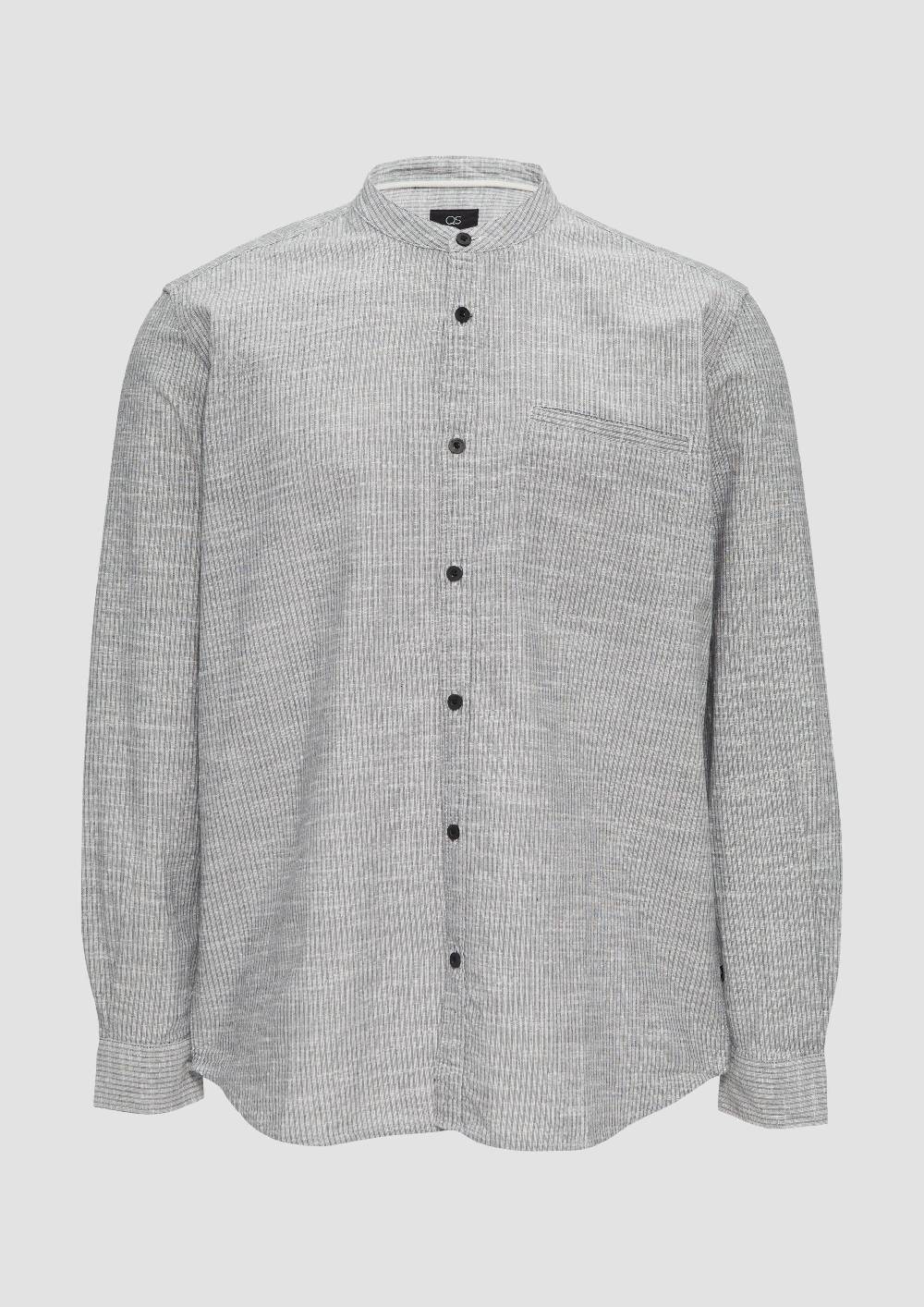 S.Oliver Regular Fit: Baumwollhemd Mit Stehkragen